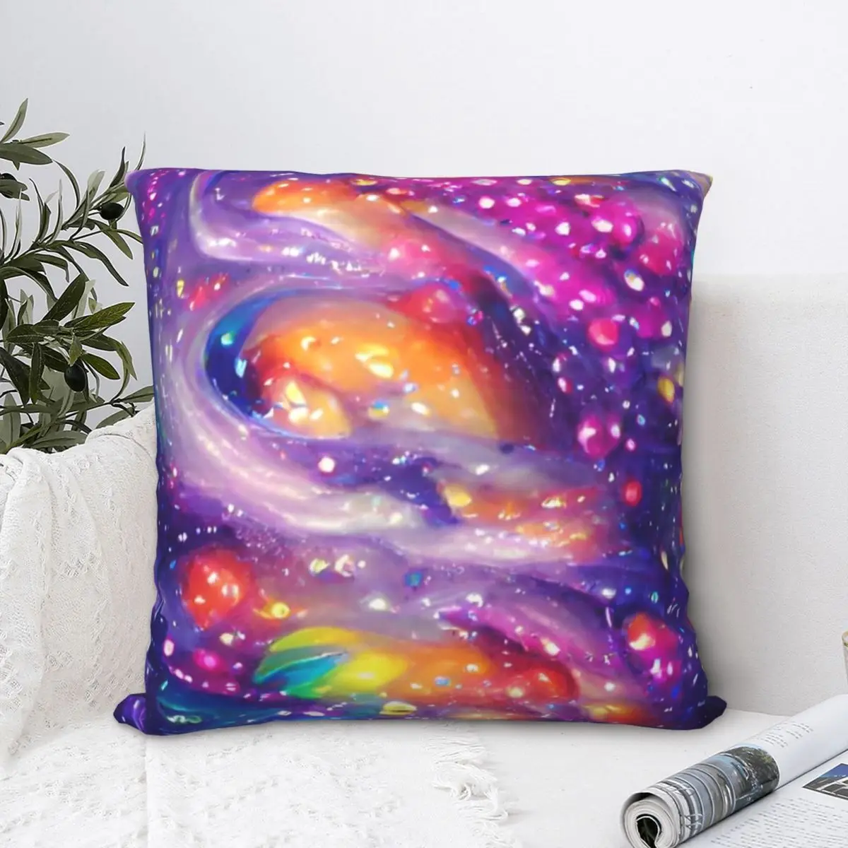 

Galaxy Art,Ai Generated Artwork Square Pillowcase Pillow Cover Velvet Cushion Decor Comfort Throw Pillow for home Bedroom Car