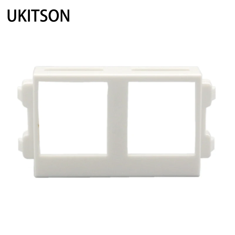 Modulo Slot Vuoto Con Due Fori Di Riempimento Telaio A Parete Per Inserire Accoppiatore Hdmi Usb Rj45 Tv Keystone Socket 23X36Mm