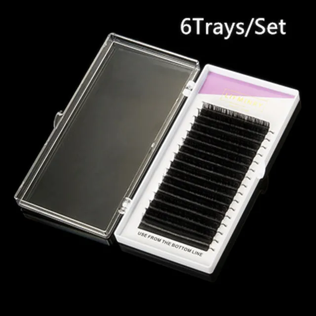LIFMINRY 6pc J/B/C/CC/D all size individual eyelash extension supplies premium faux mink lash for professional salon use natural