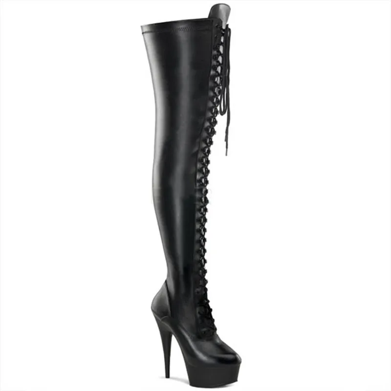 6 inches of sexy female gladiators thigh high boots fine platform striptease nightclub with 15 cm high heels dance shoes