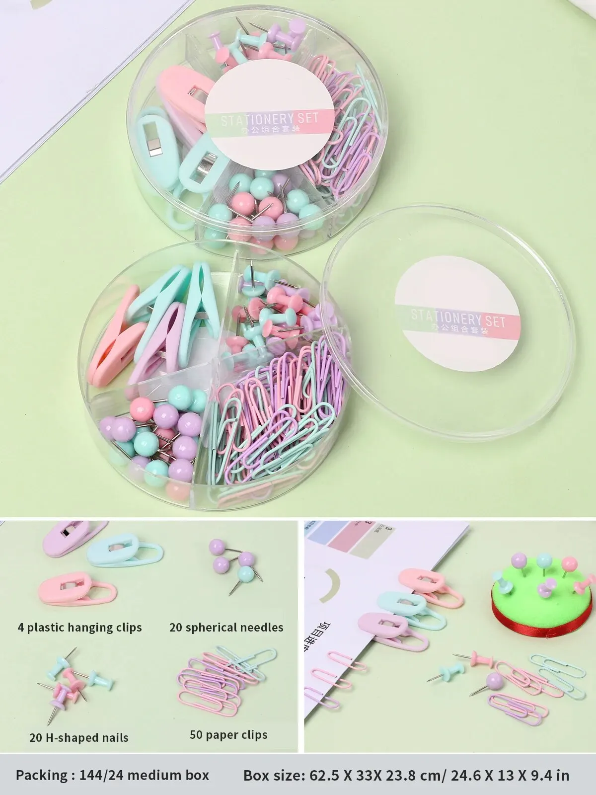 Paper Clips 1 Set Multifunctional Long Tail Clip I-shaped Nail Dovetail Paper H-shaped Nail Combination Set Office