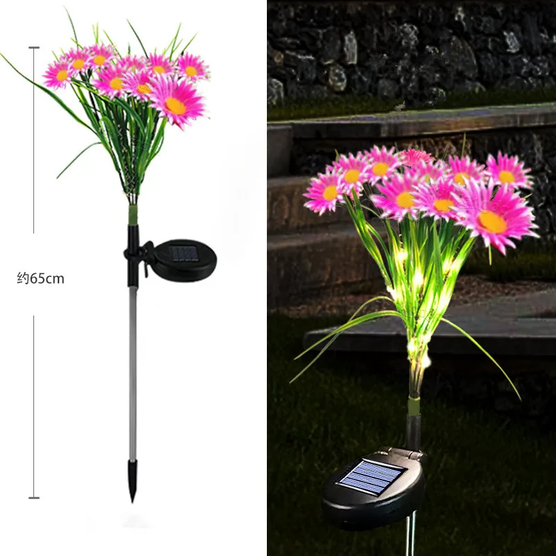 

Solar Garden Lawn Lamp Lights Wild Flower Sunflower Daisy Light Ground Plug Lamp Waterproof Yard Holiday Decoration