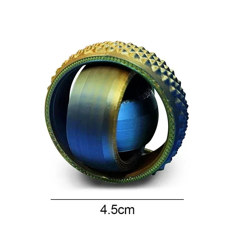 3D Printed Rotating Ball Toys O-Shaped Universal Fingertip Gyroscope Gravity Rotation Anxiety Relief Decompression Spiner Toys
