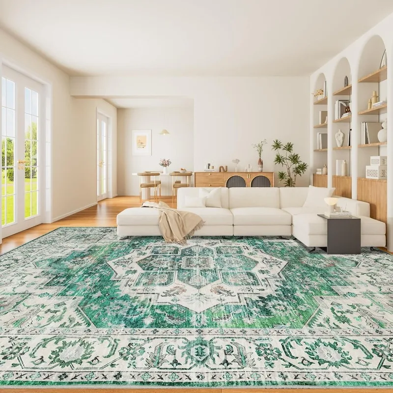 Bohemian Living Room Carpet Retro Print Large Area Bedroom Rugs Machine Washable Non-slip Coffee Table Mats Alfombra Tapis Ковер