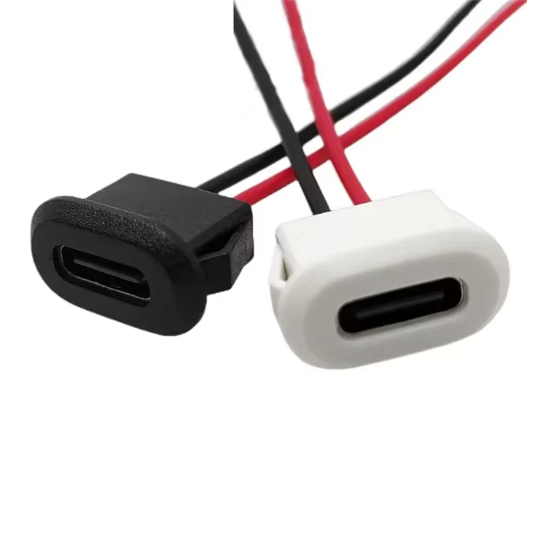 USB Type-C Female Socket Charging Interface with Welding Wire (1-10 Pack)