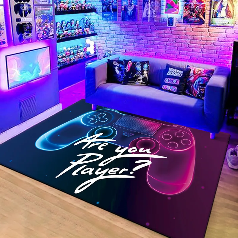 Child Gamer Area Rugs With Game Controller Design Non Slip Floor