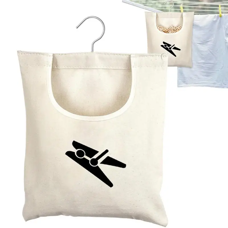 Dirty Clothes Bag Large Capacity Canvas Portable Laundry Basket Closet Storage Basket Clothespin Bag Organizer For Home