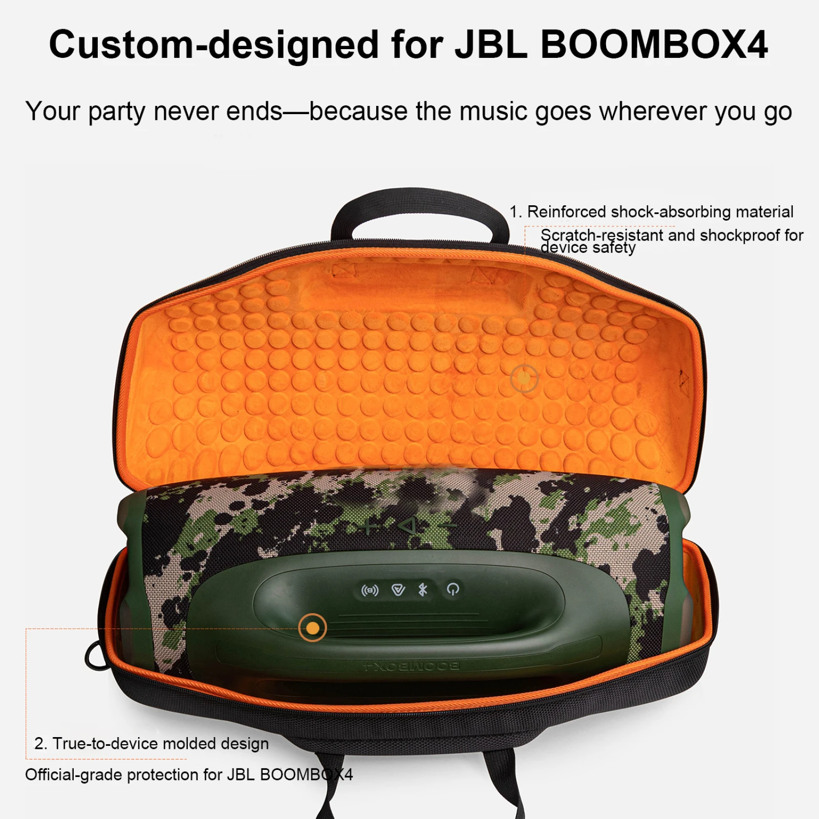 Draagtas voor JBL Xtreme 4 luidspreker, opbergtas beschermhoes draagbare organizer voor reizen gebruik met schouderriem, EVA harde hoes houder voor Xtreme 4, Gevoerd Zwart, Modern design