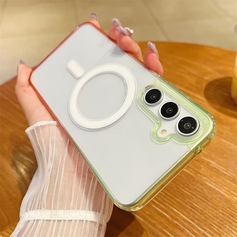 Shockproof Gradient Clear Magnetic Case with Magsafe Compatibility
