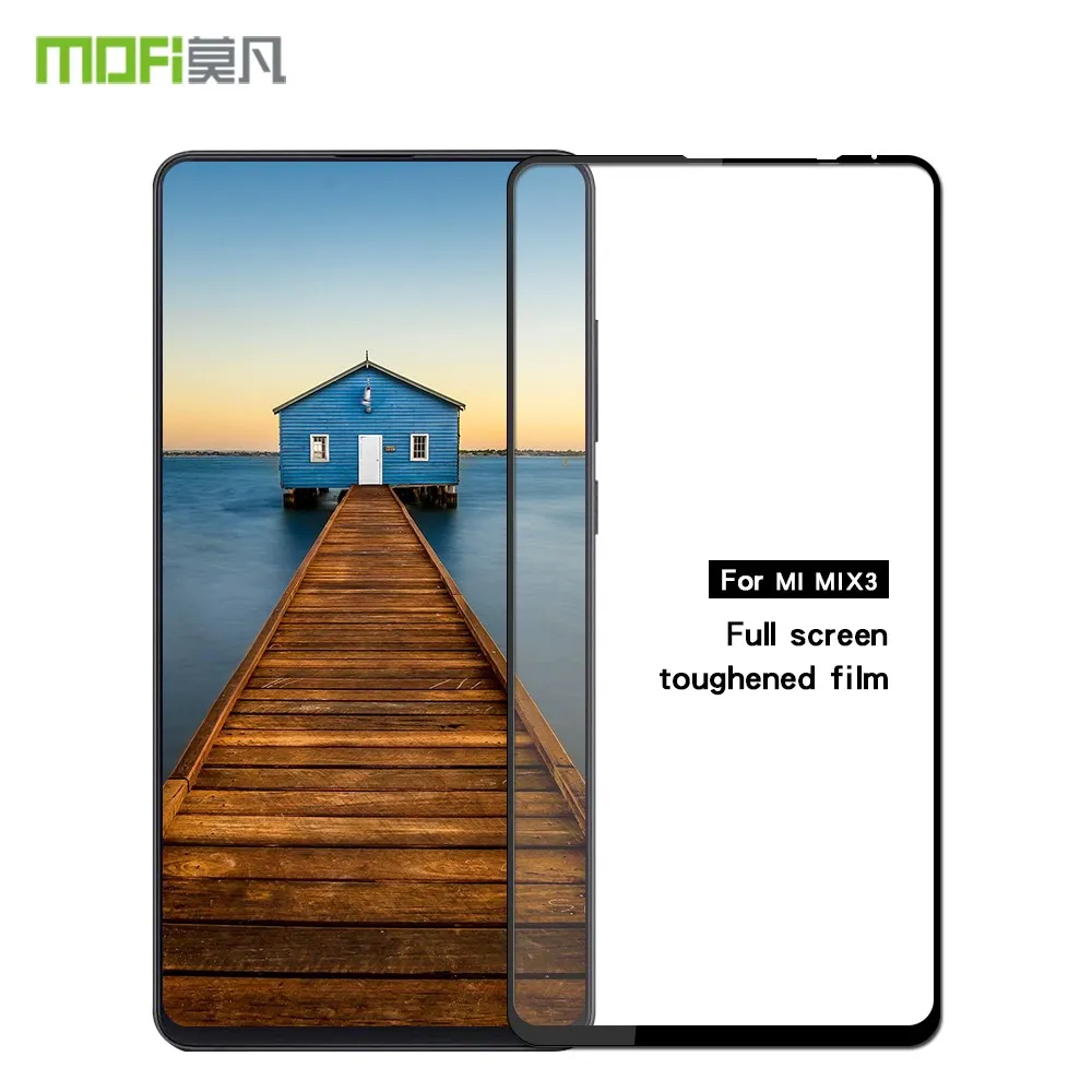 

For Xiaomi Mi Mix 3 Glass Full Cover Original Mofi Mi Mix 3 Screen Protector Fim Protector 6.39" for Xiaomi Mi Mix 3 Glass