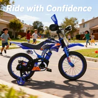 Vélo à pédales de moto tout-terrain bleu pour garçons et filles 12/16 pouces modèle de base pour enfants commerce extérieur 3