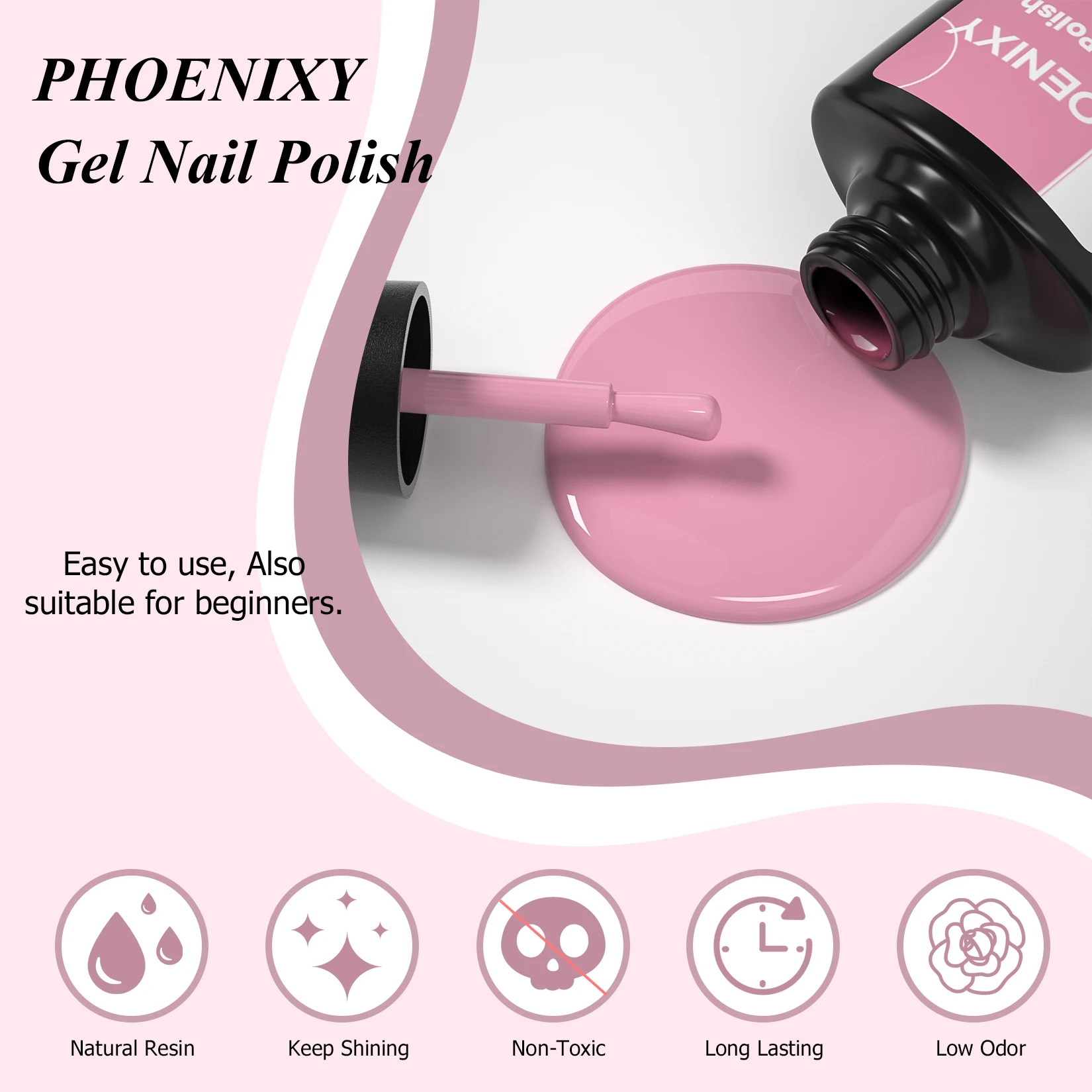 초보자용 Phoenixy 젤 네일 광택제 키트, 반영구 UV 젤 바니시, 흡수 제거 매니큐어 도구 세트, 젤 광택제, 10/6 PCs