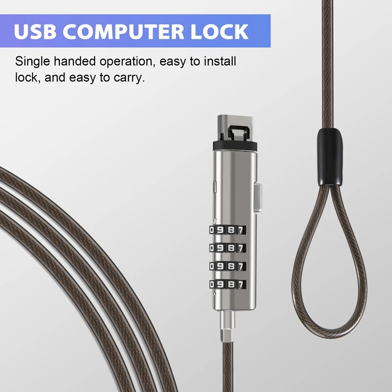 4 Digital Universal Lock USB Laptop Security Cable Lock For Computer,laptop lock