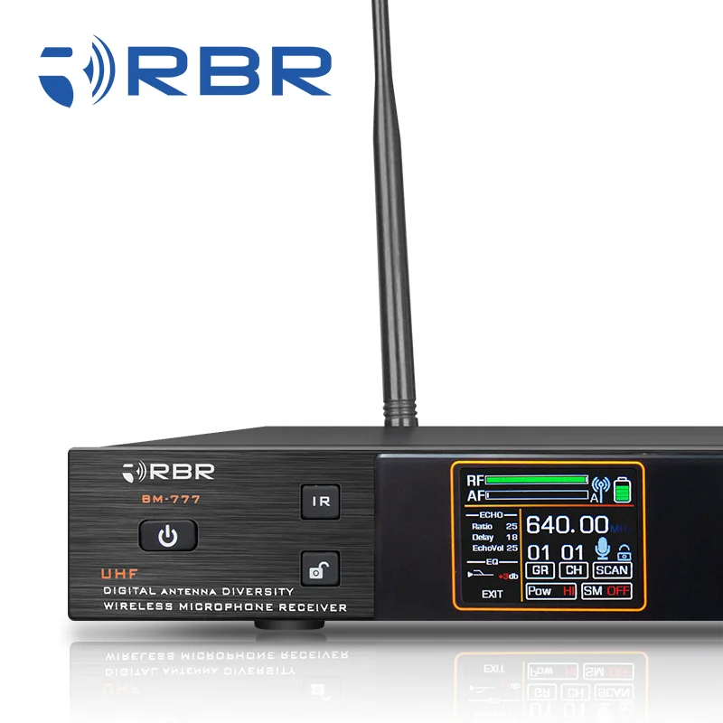 전문 디지털 노래방 무선 마이크 시스템, 자동 음소거 핸드헬드, bm777 uhf