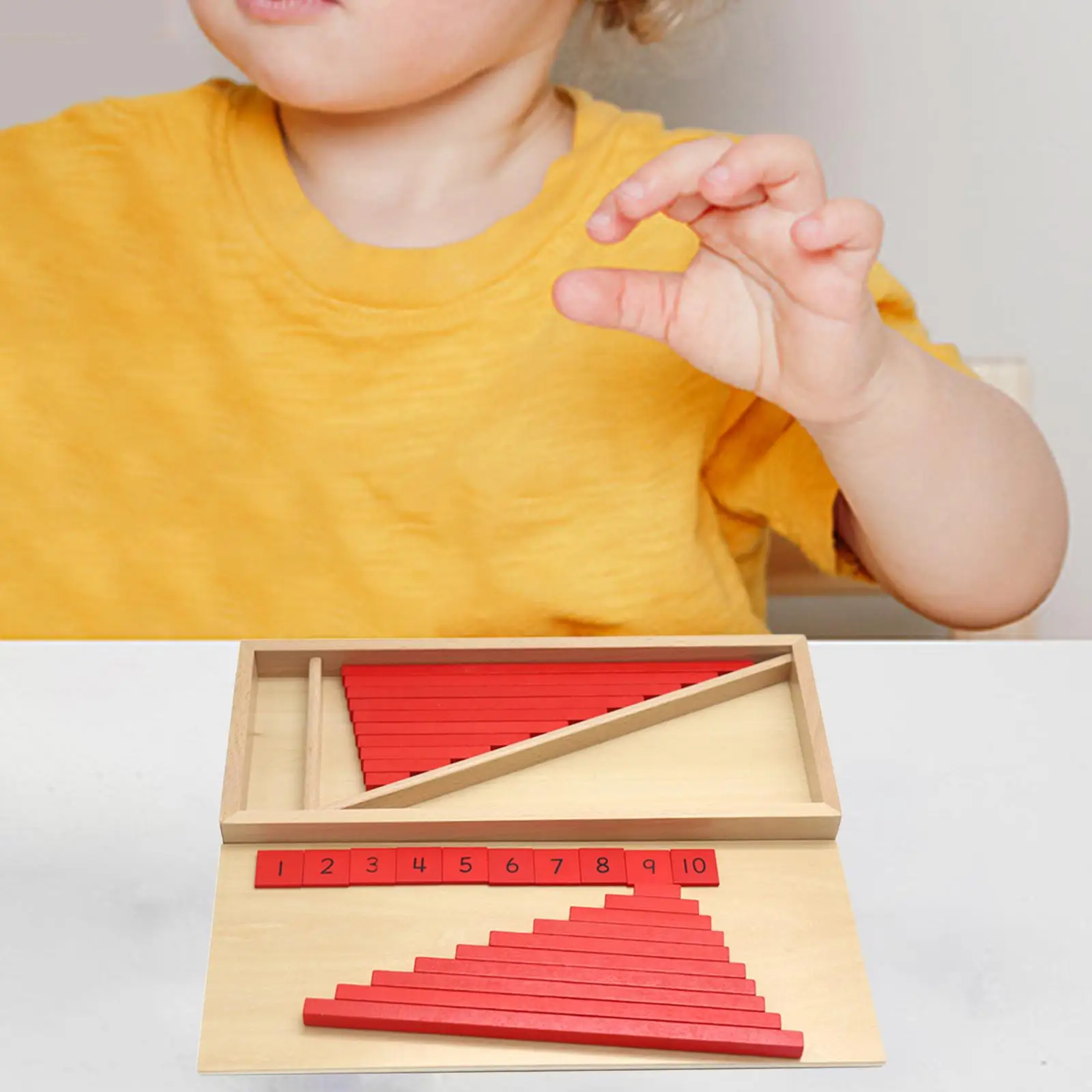 Counting Sticks Montessori Numerical Rods Learning Toy Mathematic Aid Wood Educational Toy Board Game for Preschool Party