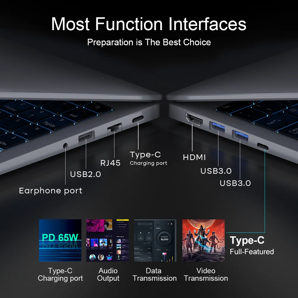 Ninkear  N16 Pro Laptops 16" 2.5K 165Hz Intel Core i7-13620H WiFi 6 32GB RAM  1TB SSD Laptop Windows 11 Notebook Office Computer 6