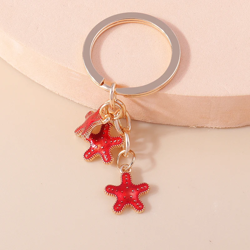 Mode Emaille Marine Leben Schlüsselbund Nette Seestern Shell Perle Schlüssel Ringe für Frauen Männer Auto Schlüssel Tasche Anhänger Charme Schmuck Geschenk – Detail 19