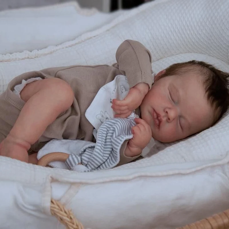 19inch Full Body Silicone Vinyl Reborn Doll Boy Loulou Newborn Baby Size Doll 3D Skin Visible Veins Quality Collection Art Dolls reborn dolls