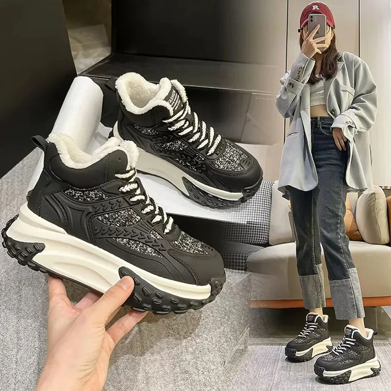 

Footwear New In Collection Autumn Low Warm Platform Sneakers Winter 2023 Booties Short Barrel Women's Snow Boots Shoes for Women