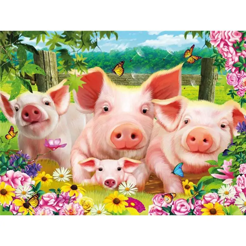 

GATYZTORY Painting By Numbers Pig Animal 60x75cm DIY Frame Wall Pictures Coloring By Numbers Home Decor Wall Art Diy Ideas