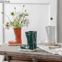 Creative Boots Potted Flower Pots Ceramic Vase Desk Decoration Flower Arrangement Room Aesthetics Modern Decor Floral Vases 2