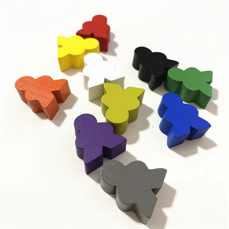 20 Pieces 20*23*10mm Big Size Wood Game Chess Board Game Accessories For Wooden Pieces 10 colors