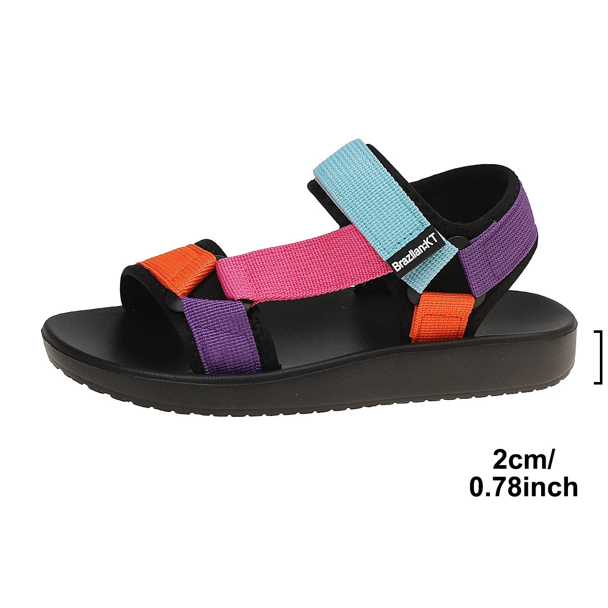 2025 Summer New Colorful Climber Shoes Women's Flat Heel Casual Sandals Flat Shoes Casual Soft Sole Women's Beach Shoes