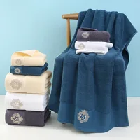 1/5/10 PIÈCES Salle De Bain Coton Serviette 35x75cm 70x140cm Main Visage Serviette De Bain Doux Cadeau Absorbant Sport Serviette Absorbante Bleu Blanc 5