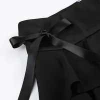 Goth Y2K Black Lace Trim Bow A Line Mini Skirt Women Korean Streetwear - Image 4