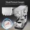 Espresso Machine 15 Bar Coffee Machine With Steam Milk Frother Stainless Steel Coffee Maker 34oz Water Tank 1350W 2