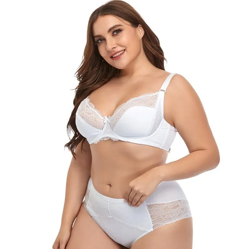 Softrhyme Plus Size Women Underwear Set 85D 90D 95D 100D 105D 110D