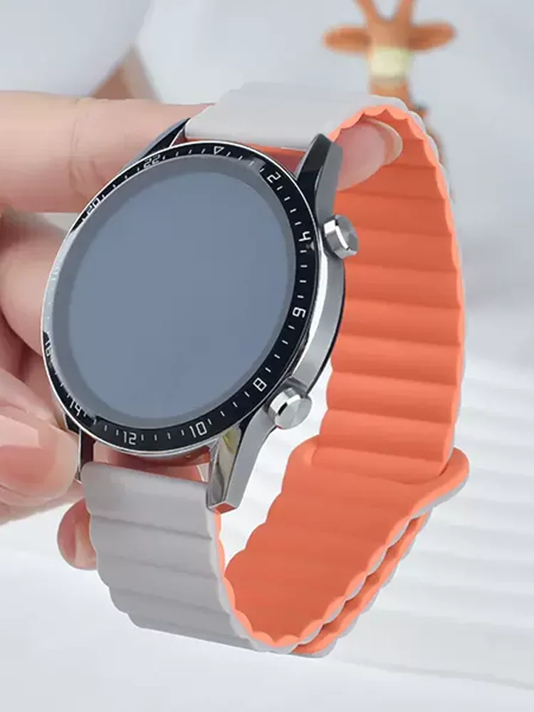 

Ремешок силиконовый для Samsung Galaxy watch 4 6, браслет с магнитной петлей для HUAWEI GT 2, 20 мм 22 мм, 43 мм 47 мм 5 про45 мм