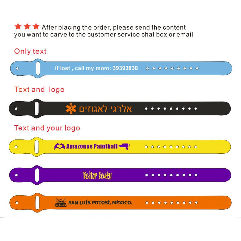 Silicone Bracelets 1PCS Back buckle style Custom DIY Name Phone Number Engraved Personalized Wristband birthday
