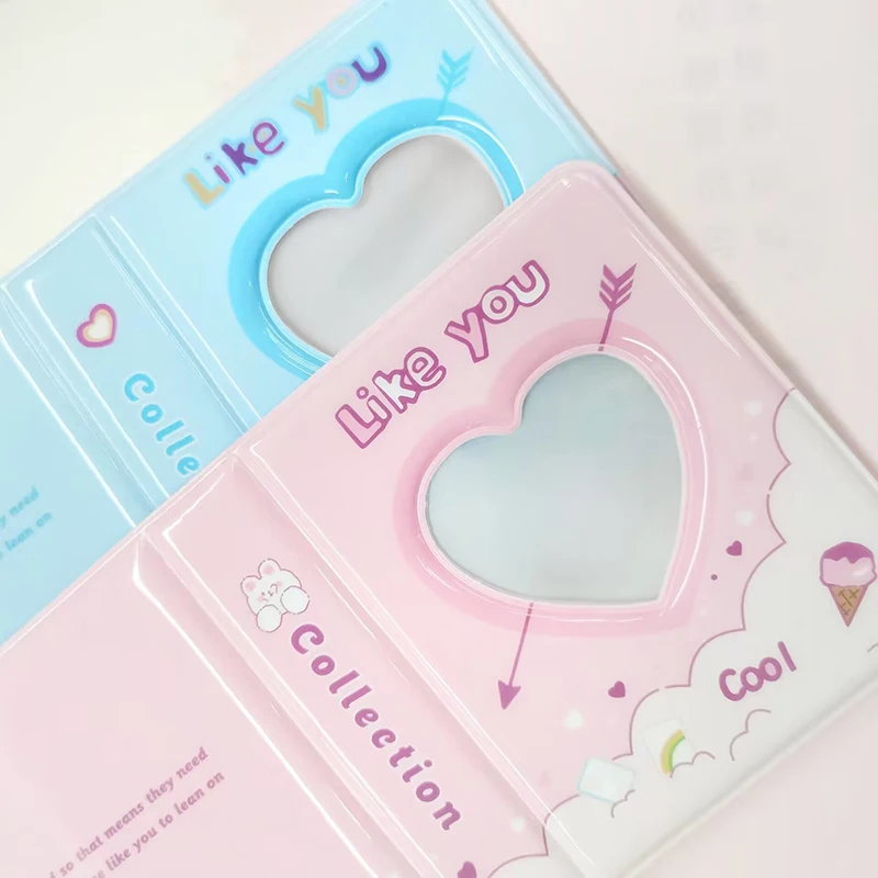 INS 3 Inch Hollow Love Heart Letter Arrow Printed Cartoon Photo Album PVC Collection Book 36 Slots Small Card Organiser