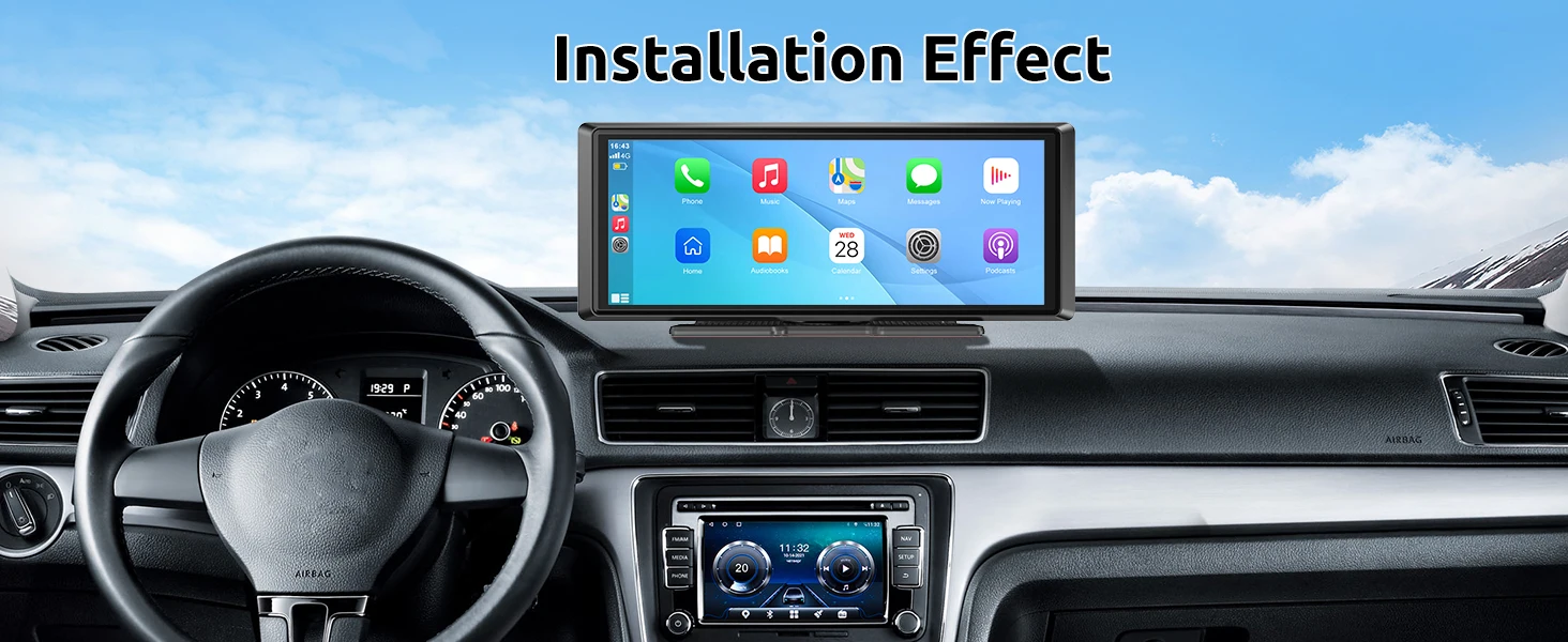 Tragbares Autoradio ESSGOO 8.1" Universal CarPlay für Autos Wohnmobile LKW SUV Pick-ups Drahtloses Android Auto FM Bluetooth MP5-Player AUX Mirror Link Touchscreen – Detail 11