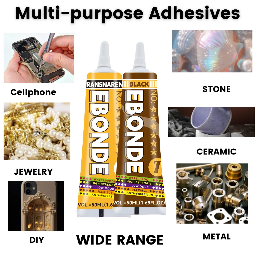High-Strength Speaker Repair Adhesive - Multipurpose Black/Transparent Glue (15/50/80ML)