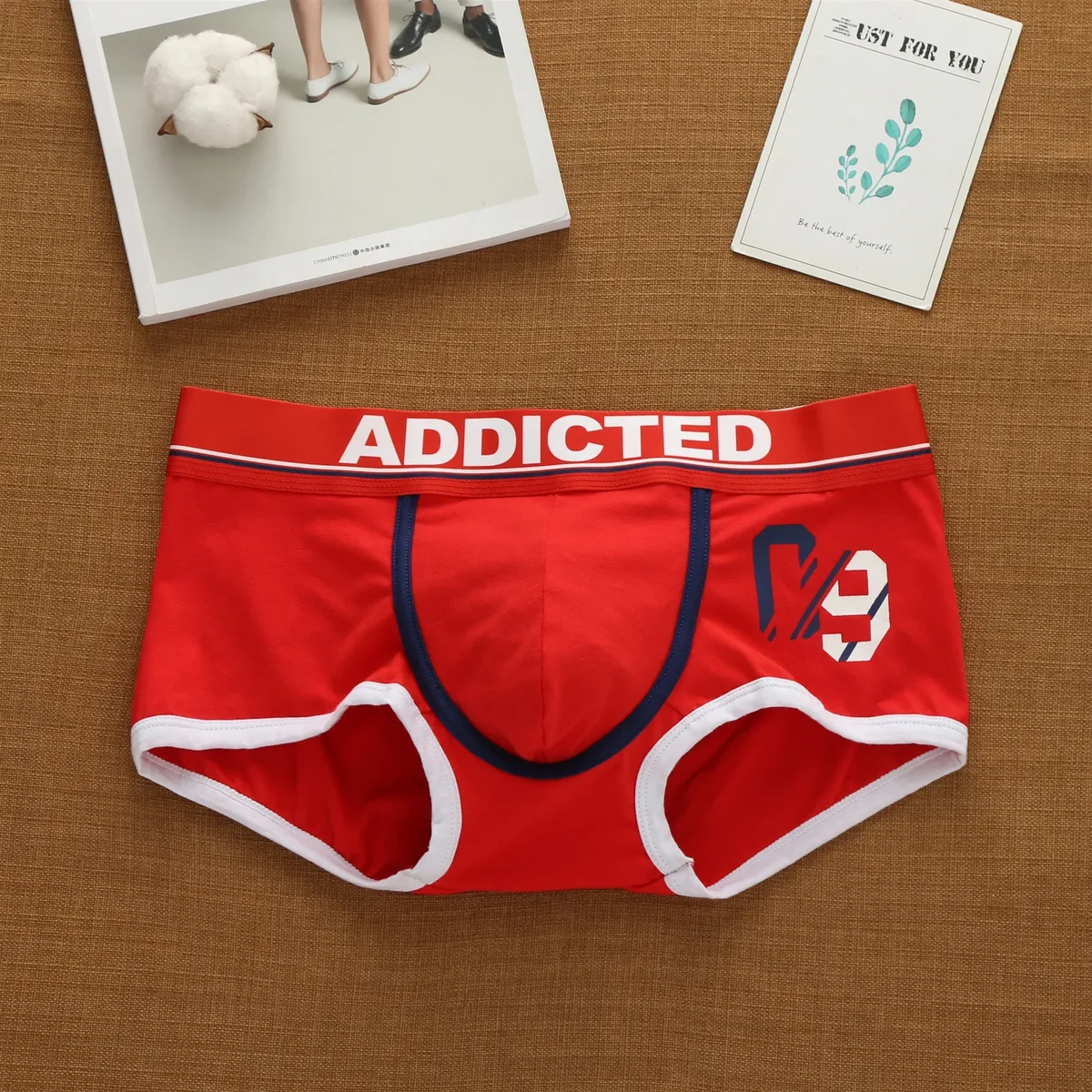 Men's Korean Letter Pure Cotton Low Waist Underwear Elastic Style Fashion Trendy Flat Corner Pants — view 3