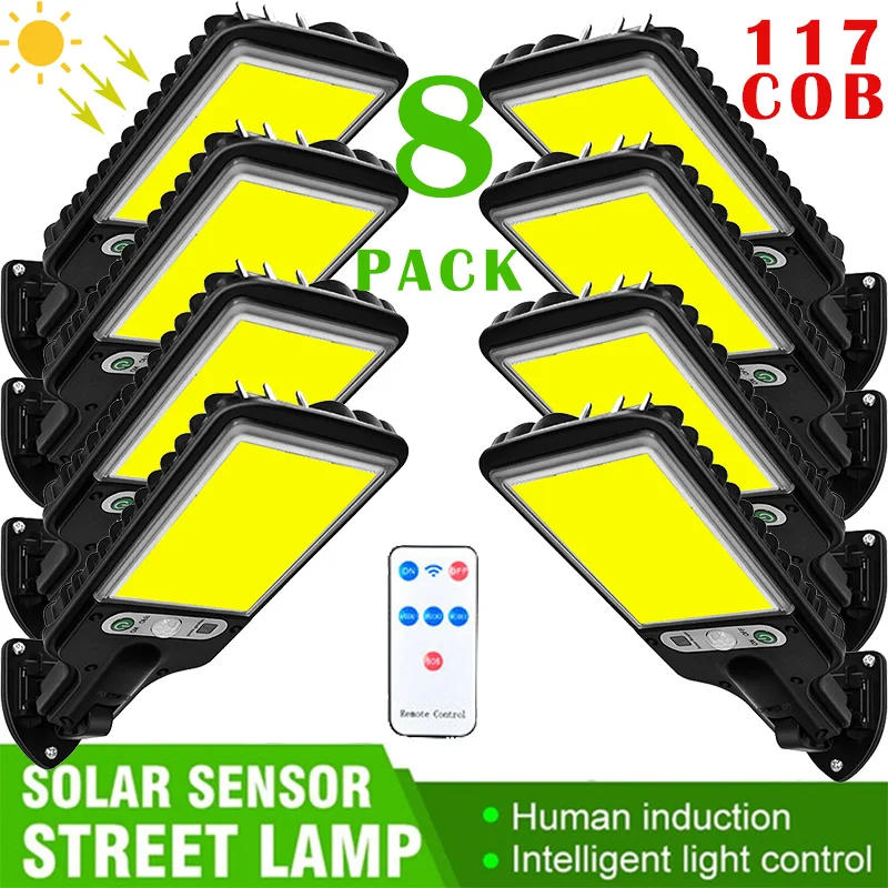 Outdoor LED Solar Street Lights 117 COB Wireless Solar Lamp 3 Mode Waterproof Motion Sensor Security Light for Garden Patio Path hifi speaker parts factory supply fabricated plain computer wireless oem customized item audio speaker waterproof