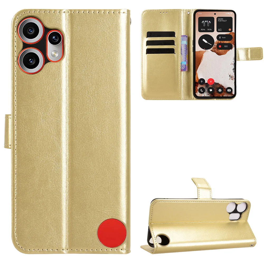Leather Flip Case with Card Slot & Kickstand - Elegant Wallet Protective Cover