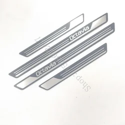 Enhanced Car Door Sill Scuff Plates Threshold Protector Stickers - Welcome Pedal Accessories (Silvery   A)