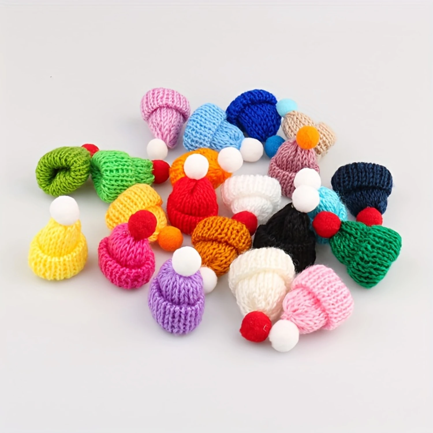 Adorable Knitted Hamster Hats with Drawstring Closure Soft Warm and Plush Headwear for Small Pets like Chinchillas 2pcs/set