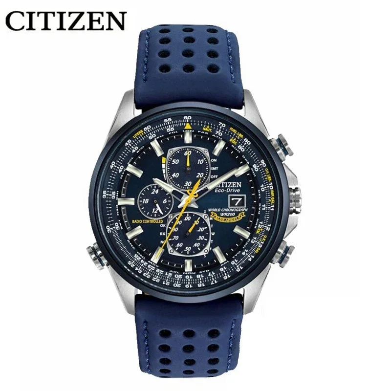CITIZEN 블루 엔젤 세대 남성용 쿼츠 시계, 라디오 야광 스카이호크 에너지 다기능 패션 비즈니스 시계