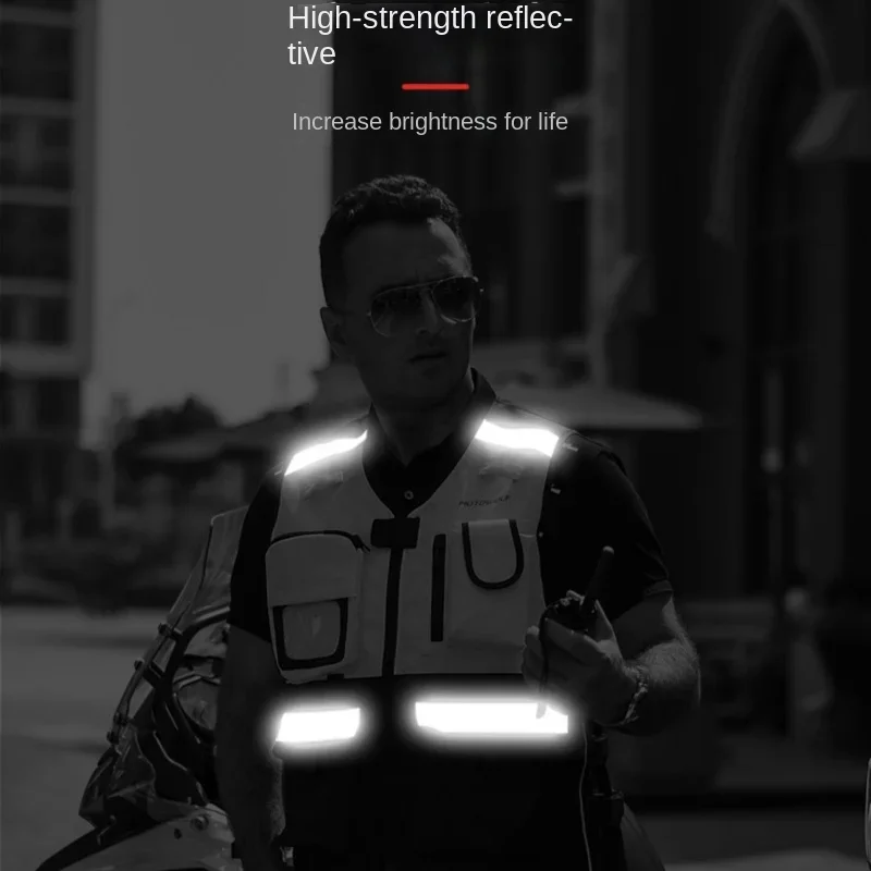 Motorcycle Reflective Vest Safety Airbag Leisure Riding Suit Breathable Anti Fall Protective Armor Team Warning Biker Vest