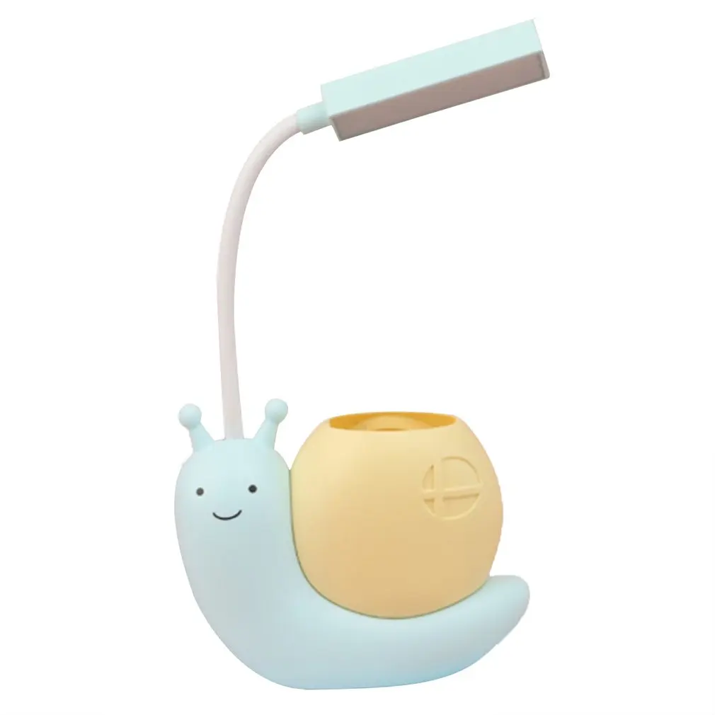 

Hot New LED Night Light Desk Lamp Nordic Cute Snail USB Charging Pen Holder Lamp Kid Bright Reading Lamp With Pen Organizer
