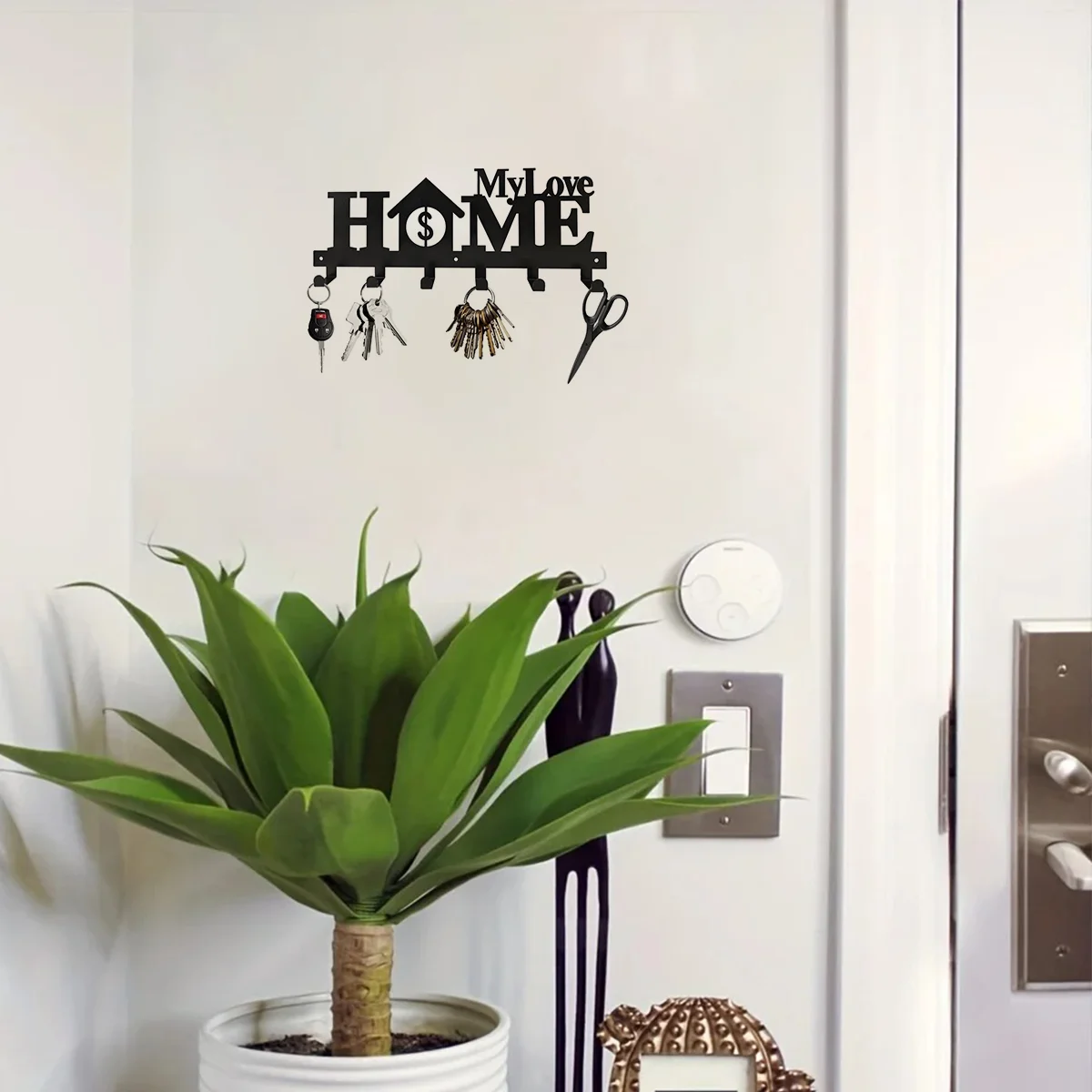 

Рекламный настенный держатель для ключей, 6 крючков, декоративная металлическая вешалка для ключей, простые креативные крючки для ключей, вешалка для полотенец, металлическая вешалка для пальто, стена