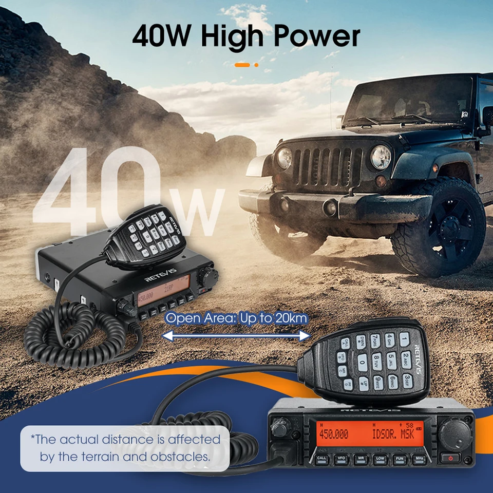 Retevis RA87 40W Powerful Long Range GMRS 22CH Mobile Car Radios+8CH  Repeater