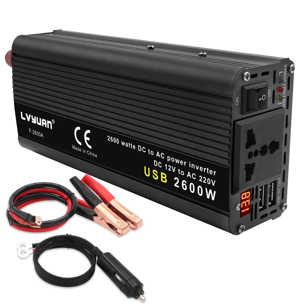 1500W/2000W DC 12V to AC 220V Portable Car Power Inverter Charger Converter Adapter Universal EU Socket Auto accessories vehicle inverter car converter inverter car inverter car power converter power inverter