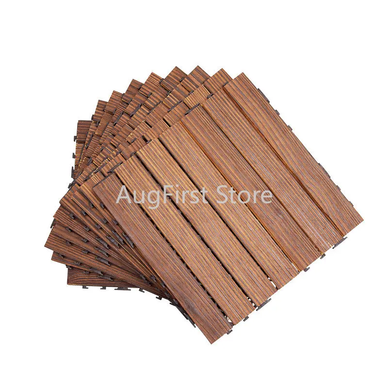 

Carbonized anti-corrosion wood floor paste outdoor solid wood floor garden balcony outdoor courtyard terrace splicing decorative