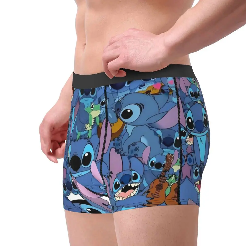 Custom Stitch Lion Cute Boxers Shorts Men's Disney Movie Briefs Underwear Fashion Underpants