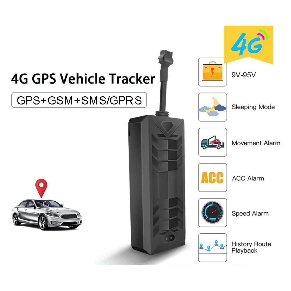 TK806 TKSTAR 2G 4G Vehicle GPS Tracker With Relay Remote Control Engine Oil Cut Off Realtime Tracking Device Alarm 9-95V DC